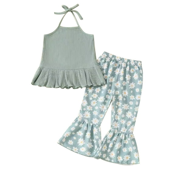 Futezty Girls Summer Outfits, 4th of July Baby Girl Outfits Girl Clothes Rib Knit Romper Daisy Print Shorts Headband Baby Summer Clothes