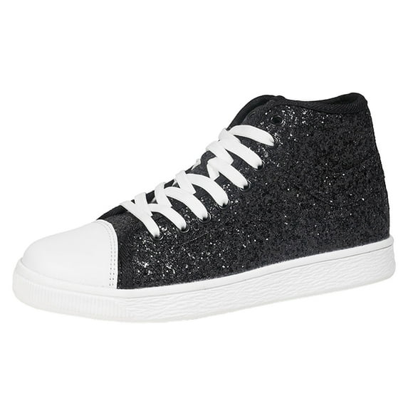 Futezty Glitter Sparkly Fashion Sneakers Shiny Casual Shoes Bling High Top Shoes