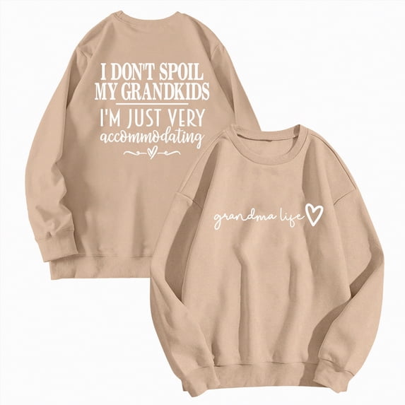 Futezty Grandma Sweatshirt Women I Don't Spoil My Grandkids Long Sleeve Graphic Shirts Funny Mimi Pullover Top
