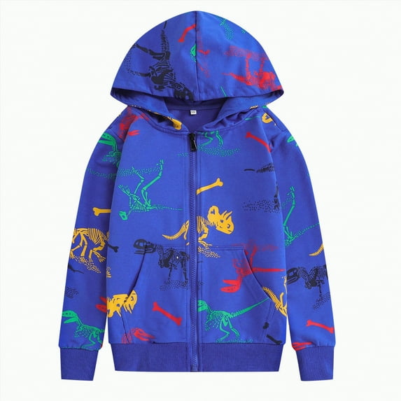 Futezty Hoodies For Teen Boys Toddler Lightweight Zip Up Hooded Sweatshirt Kids Dinosaur Long Sleeve Sweat Shirt Kids Dinosaur Hoodies For Boys Girls Pullover Hooded Toddler Sweatshirt