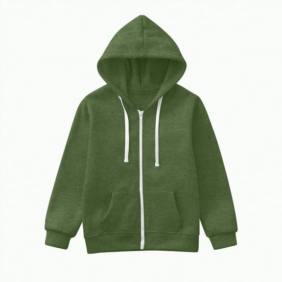 Futezty Kids Boys Zip up Sweatshirt Solid Hoodie Solid Color Sweatshirt Youth Fashion Hooded Coat with Pockets Kids Girls Boys Long Hoodie Top Sweatshirt Zip Coat Zip Jackets