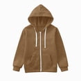 thumbnail image 1 of Futezty Kids Boys Zip up Sweatshirt Solid Hoodie Solid Color Sweatshirt Youth Fashion Hooded Coat with Pockets Kids Girls Boys Long Hoodie Top Sweatshirt Zip Coat Zip Jackets, 1 of 6
