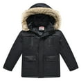 thumbnail image 1 of Futezty Kids Coats Fall Winter Boys Girls Solid Color Thick Warm Jacket Detachable Hat Hood Jacket, 1 of 1