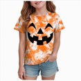 thumbnail image 1 of Futezty Kids Halloween Shirt Girls Boys Funny Spooky Tie Dye Shirts Pumpkin Face Short Sleeve Fall Tee Top 12M-13T, 1 of 5