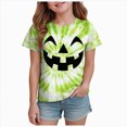 thumbnail image 1 of Futezty Kids Halloween Shirt Girls Boys Funny Spooky Tie Dye Shirts Pumpkin Face Short Sleeve Fall Tee Top 12M-13T, 1 of 5