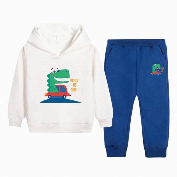 Futezty Little Boys Girls Sweatsuit Graphic Hoodie and Jogger Pants 2 Piece Set Fall Winter Outfit 2T-12T