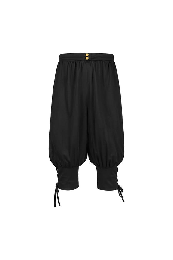 Men Ankle Banded Trousers Solid Color Renaissance Gothic Pants