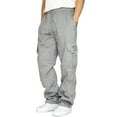 thumbnail image 1 of Futezty Men Big and Tall Loose Waist Solid Color Explorer Plush Fleece Cargo Pants, 1 of 5