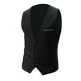thumbnail image 1 of Futezty Men Business Leisure Wedding Vest V Neck Sleeveless Slim Jacket, 1 of 4