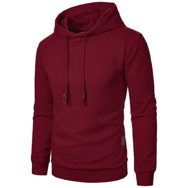 Futezty Men Hooded Sweatshirts Long Sleeve Casual Pullover Hoodie Waffle Knit Sweatshirt with Pocket