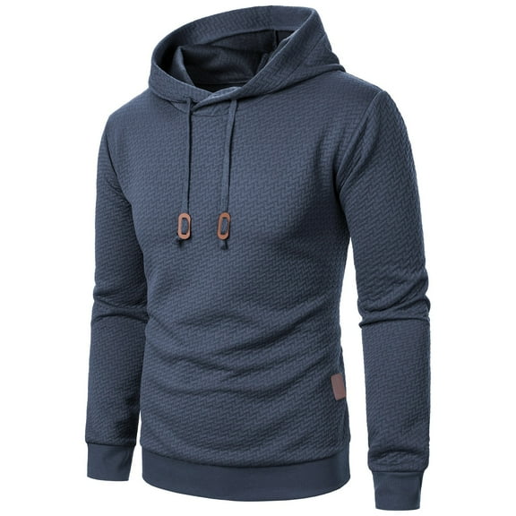 Futezty Men Hooded Sweatshirts Long Sleeve Casual Pullover Hoodie Waffle Knit Sweatshirt with Pocket