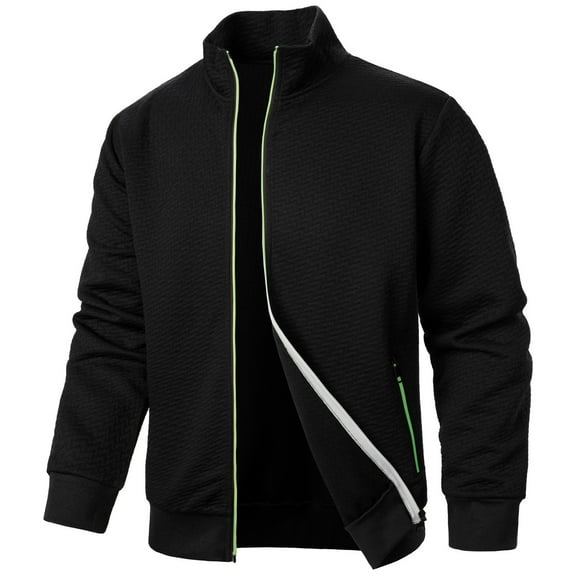 Futezty Men Lightweight Full Zip Soft Fleece Jacket Outdoor Recreation Coat With Zipper Pockets