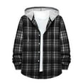 thumbnail image 1 of Futezty Men Plaid Flannel Hoodie Jacket Long Sleeve Button Up Sweatshirt Top Thermal Winter Outwear, 1 of 5