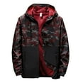 thumbnail image 1 of Futezty Men Rain Jacket Waterproof Quilted Lined Long Sleeve Hooded Top Blouse, 1 of 2