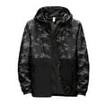 thumbnail image 1 of Futezty Men Rain Jacket Waterproof Quilted Lined Long Sleeve Hooded Top Blouse, 1 of 4