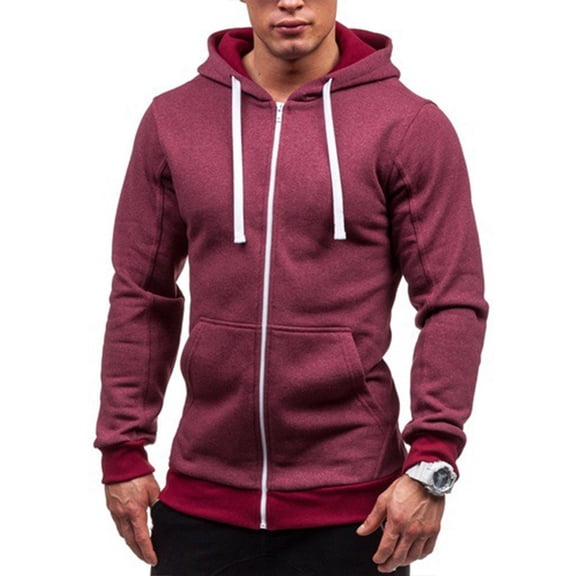 Futezty Men Slim Fit Lightweight Zip Up Hoodie with Pockets Long Sleeve Full-Zip Hooded Sweatshirt