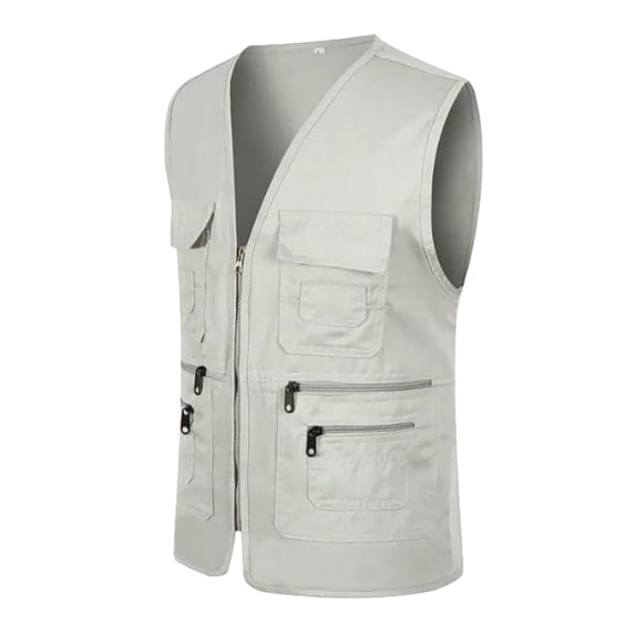 Futezty Men Vest Jackets Casual Outdoor Work Fishing Travel Photo Cargo Multi Pockets Coat