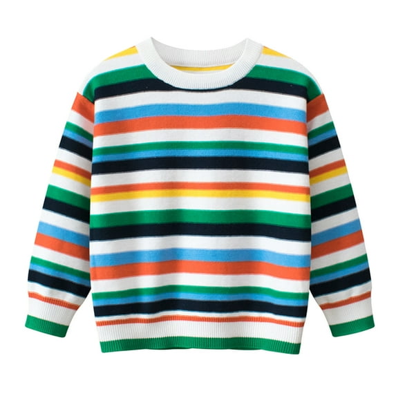 Futezty Polo Kids Boys Girls Long Sleeve Fashion Casual Striped Shirt Button Closure Fashion