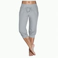 thumbnail image 1 of Futezty Summer Capri Pants for Women Casual Pull On Womens Capris with Pockets, Women Casual Pants Capris High Waisted Drawstring Joggers Stretch Lightweight Casual Hiking Capri With Pockets Pants, 1 of 7