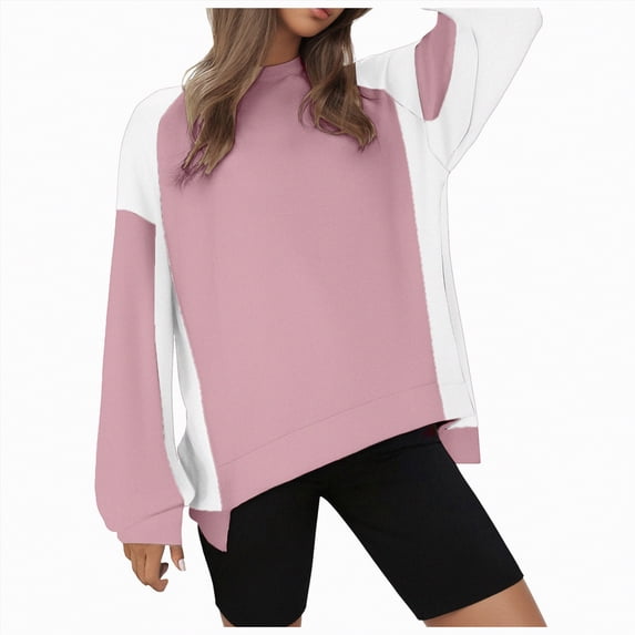Futezty Sweatshirt for Women Casual Long Sleeve Crewneck Lightweight Pullover Tops Loose Sweatshirts