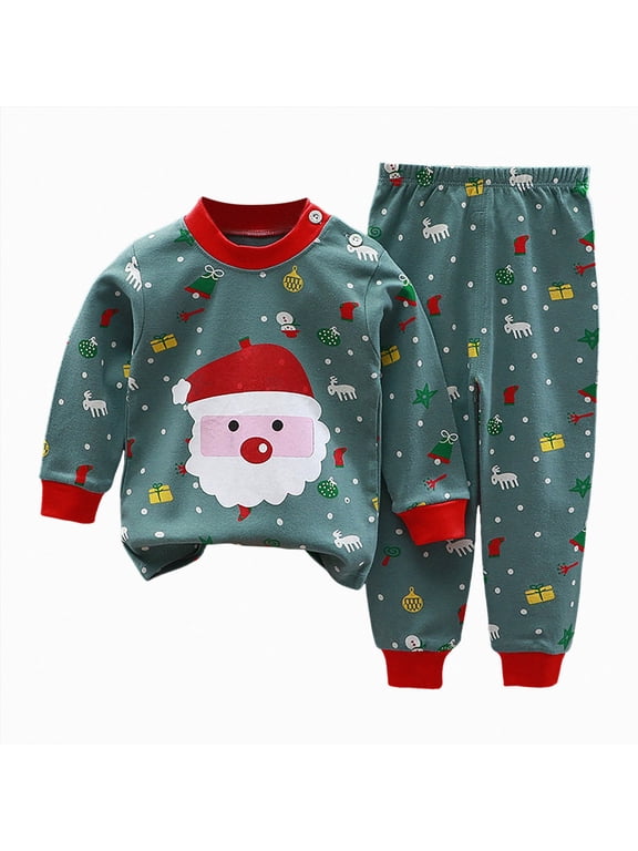 Toddler Baby Boy Girl Clothes Christmas Infant Fall Winter Outfit Long Sleeve Pant Top Set 2Pcs Homewear 6M-7T