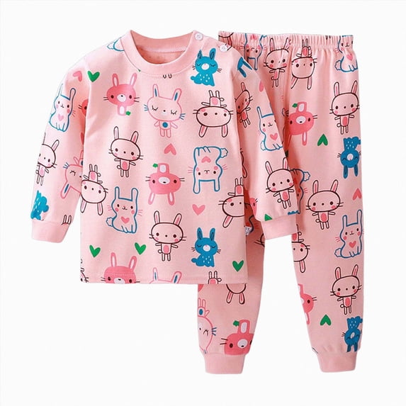 Futezty Toddler Baby Boy Girl Clothing Sets Cute Graphic Long Sleeve Tops and Pants Kids 2pcs Outfits Loungewear 6M-6T