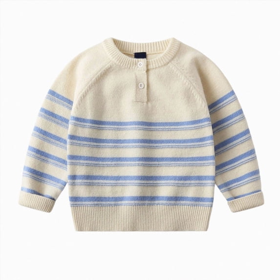 Futezty Toddler Baby Boy Striped Knit Sweater Fall Winter Shirt Pullover Long Sleeve Warm Tops 12M-6T
