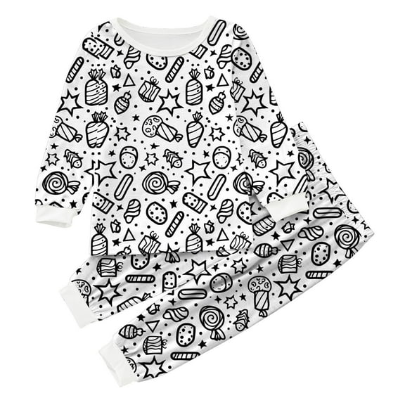 Futezty Toddler Baby Boys Fall Outfits Pajama Long Sleeve and Elastic Pants 2Pcs Clothes Set