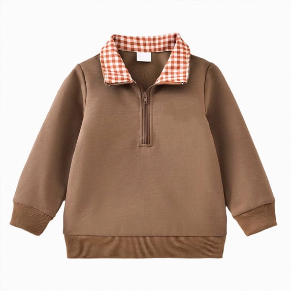 Futezty Toddler Boy Quarter Zip Colla red Pullover Long Sleeve Fall Winter Baby Boys Clothes 12M-4T