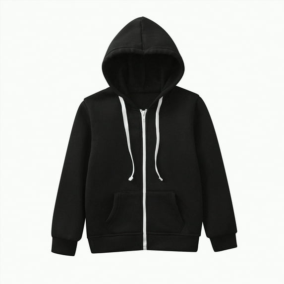 Futezty Toddler Boy looped patch pockets, zippered hoodies, solid color hooded, blank cardigan jacket Color Solid Zip Long Hoodie Top Boys Sleeve Up Girls Kids Boys Coat Sweatshirt