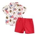 thumbnail image 1 of Futezty Toddler Boys Clothes Summer Outfit Sets, 0-5Y Toddler Kids Baby Boys Girls Short Sleeve Cartoon Prints Tops T-shirt Pants Outfits Set, 1 of 9