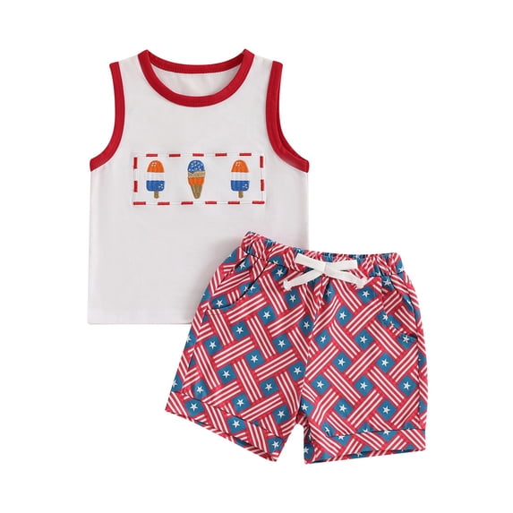 Futezty Toddler Boys Clothes Clearance Sale Summer Outfit Sets, 2Pcs Kid Boys Girl Letter Star Print Plaid Tops+Pants Outfits Clothes Set