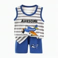 thumbnail image 1 of Futezty Toddler Boys Clothes Summer Outfit Sets, 2pcs Toddler Baby Boy Shorts Set Short Sleeve T Shirt Tops + Shorts 6M 12M 18M 24M 3T Kids Casual Summer Clothes Boys Vest Suit, 1 of 5