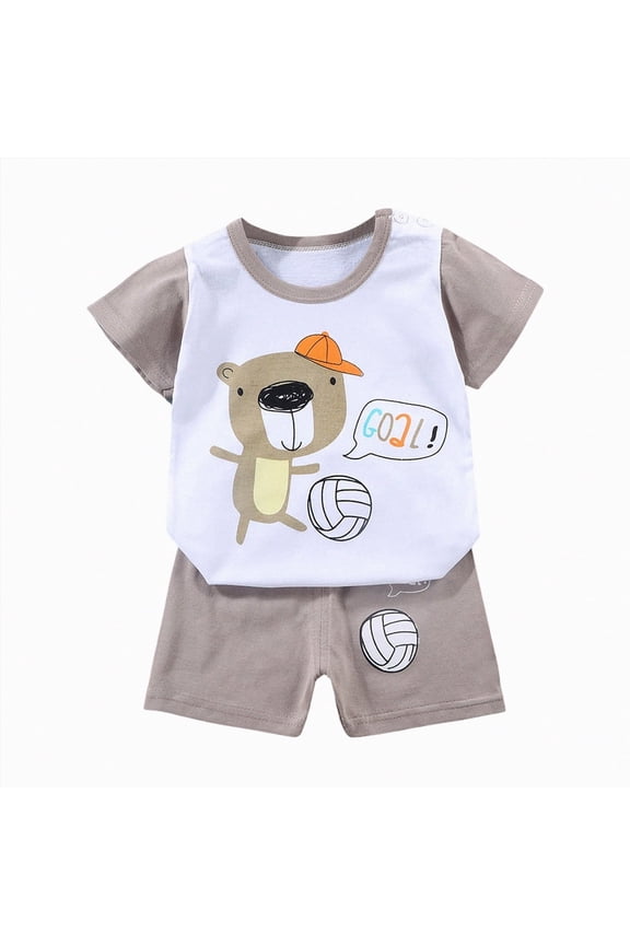 Toddler Boys Clothes Summer Outfit Sets, Boys Clothes 3T 4T 5T 2 Piece Baby Boys Outfits Plaid Hooded Toddler Boys Top Pants Set Cute Cartoon Print Boys Clothes