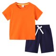 thumbnail image 1 of Futezty Toddler Boys Clothes Summer Outfit Sets, Boys Outfit Sets, Solid Color 2 Pieces Short Sleeve T Shirts with Shorts Sets Boys Casual Short Sleeved Drawstring Pants Suit, 1 of 4