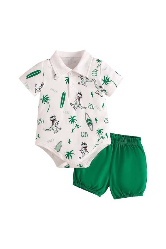 Toddler Boys Clothes Summer Outfit Sets, Independence Day Border Hot Trendy Cartoon Pattern Children's Digital Printing T Shirt Boy Casual Short Sleeved Suit