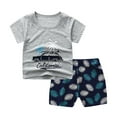 thumbnail image 1 of Futezty Toddler Boys Clothes Summer Outfit Sets, Baby Boys Summer Outfits Set Short Sleeve Contrast Color T-shirt with Shorts 2pcs Clothes, 1 of 3