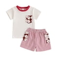 thumbnail image 1 of Futezty Toddler Boys Clothes Summer Outfit Sets, Toddler Baby Boy Dinosaur Print Short Sleeve Sets Outfits Shorts Solid Collar Shirt Top Suits Holiday Beach Sets, 1 of 7