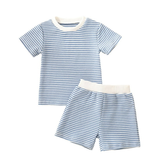 Futezty Toddler Boys Clothes Summer Outfit Sets, Toddler Baby Boys Stripes Cartoon Car Pattern T Shirt Tops+Shorts Outfits