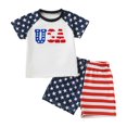 thumbnail image 1 of Futezty Toddler Boys Clothes Summer Outfit Sets, Toddler Boy Clothing Short Sleeve Shorts Little Boys Summer Set 4th of July Baby Boy Outfit Independence Day Print Boy Suit, 1 of 6