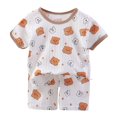 thumbnail image 1 of Futezty Toddler Boys Clothes Summer Outfit Sets, Toddler Boys Girls Short Sleeve Letter Cartoon Printed T Shirt Tops Shorts Outfits, 1 of 4