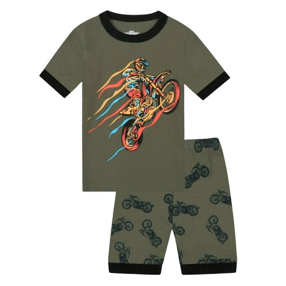 Futezty Toddler Boys Clothes Summer Outfit Sets, Toddler Boys Short Sleeve Cartoon Prints T Shirt Tops Shorts Child Kids 2PC Set Outfits Clothes