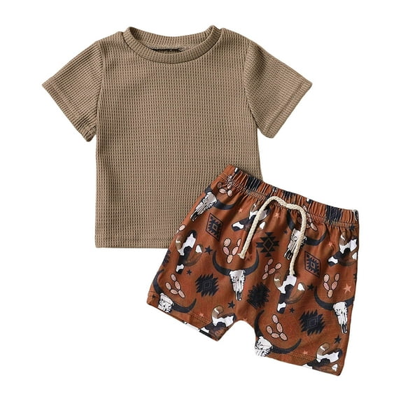 Futezty Toddler Boys Clothes Clearance Sale Summer Outfit Sets, Toddler Boys Summer Short Sleeve Letter Prints Tops Shorts 2PCS Outfits Clothes Set