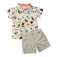 thumbnail image 1 of Futezty Toddler Boys Clothes Summer Outfit Sets, Toddler Kids Baby Boys Cartoon Plane Gentleman Shirt Tops Shorts Outfits Set, 1 of 3