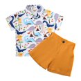 thumbnail image 1 of Futezty Toddler Boys Clothes Summer Outfit Sets, Toddler Kids Baby Boys Cartoon Plane Gentleman Shirt Tops Shorts Outfits Set, 1 of 3