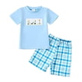 thumbnail image 1 of Futezty Toddler Boys Clothes Summer Outfit Sets, Toddler Kids Baby Boys Girls Clothes Summer Short Sleeve Dinosaur T Shirt Tops Shorts Casual 2PCS Outfits Set, 1 of 6