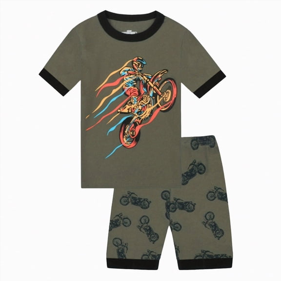 Futezty Toddler Boys Clothes Summer Outfit Sets, Kids Outfits Sleeve Girls Summer T Set 1 To 6 Years Short Toddler Boys Tops Shirt Cartoon Short Sleeved Shorts Suit Summer Set