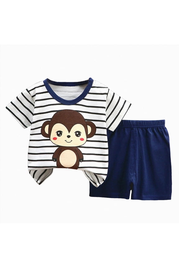 Toddler Boys Clothes Summer Outfit Sets, Toddler Kids Baby Boy Clothes Summer Outfits Cartoon Animal T Shirt Tops & Shorts Set 1t 2t 3t 4t 5t 6t Boys Cute Summer Clothes Sets