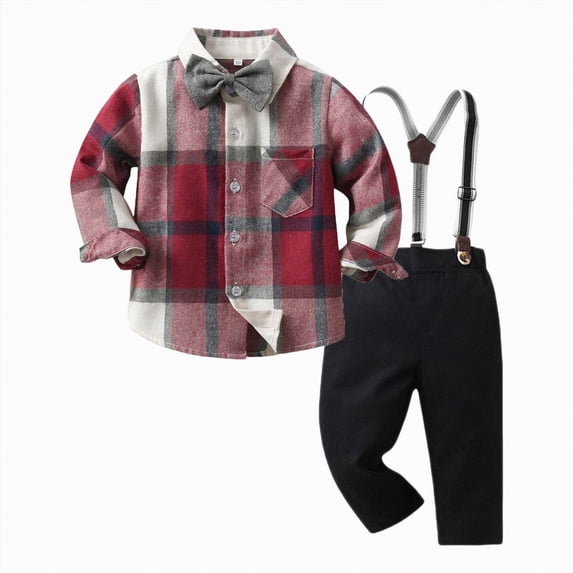 Futezty Toddler Boys Girls Clothes Fall Winter Outfit Sets, Baby Boy Girl Long Sleeve Crew Neck Button Down Pocket 3M 6M 12M 18M 24M 2T 3T 2 Pcs Everyday