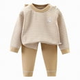 thumbnail image 1 of Futezty Toddler Boys Girls Clothes Fall Winter Outfit Sets, Baby Boy Girl Long Sleeve Crew Neck Button Down Stretch 6 12 18 24 Months 2T 3T 4T 2-Pieces Set Everyday, 1 of 5